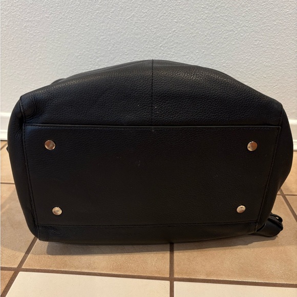 Mina Baie Harper Black Leather Backpack Travel Bag with Top Handle Los Angeles - Picture 4 of 11